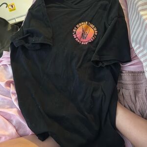 Gildan Black Short Sleeve Tee with Circular Logo